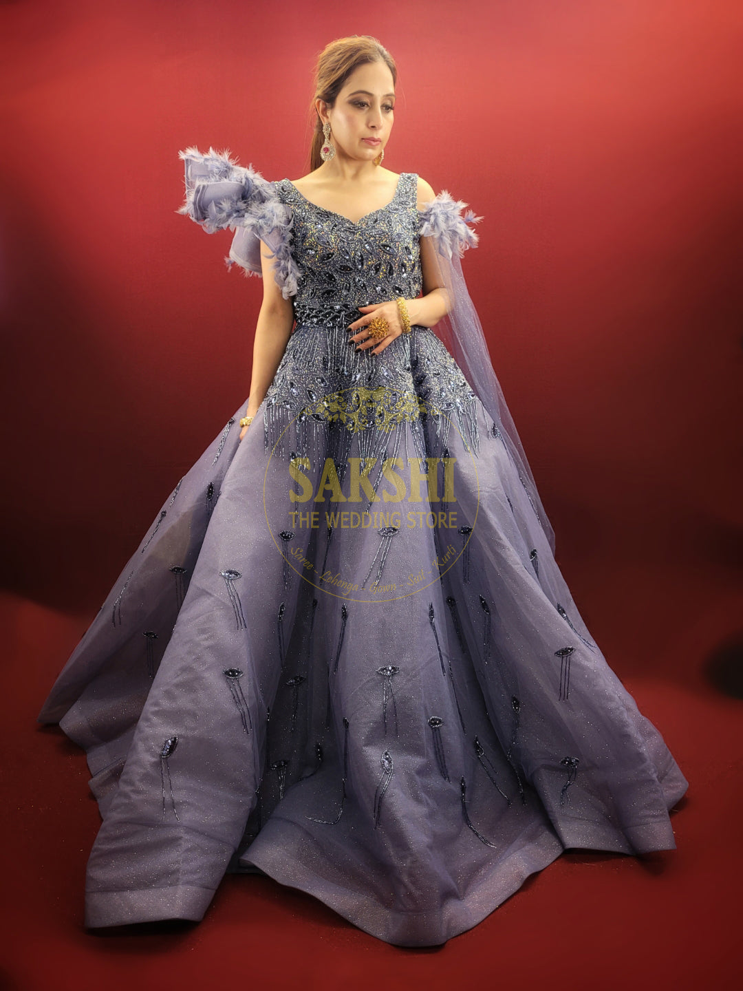 Pastel Gown for Engagement and Cocktail Parties SAKSHI - The Wedding Store Pastel Gown for Engagement and Cocktail Parties SAKSHI - The Wedding Store