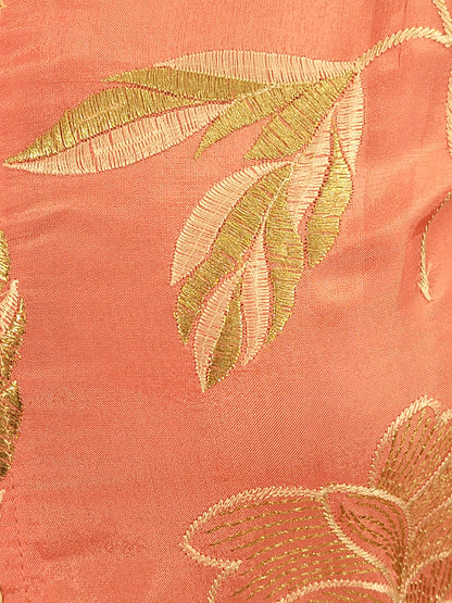 Muslin Pink Straight Suit with Resham and Badla work. Matching Organza Dupatta with embroidered borders.